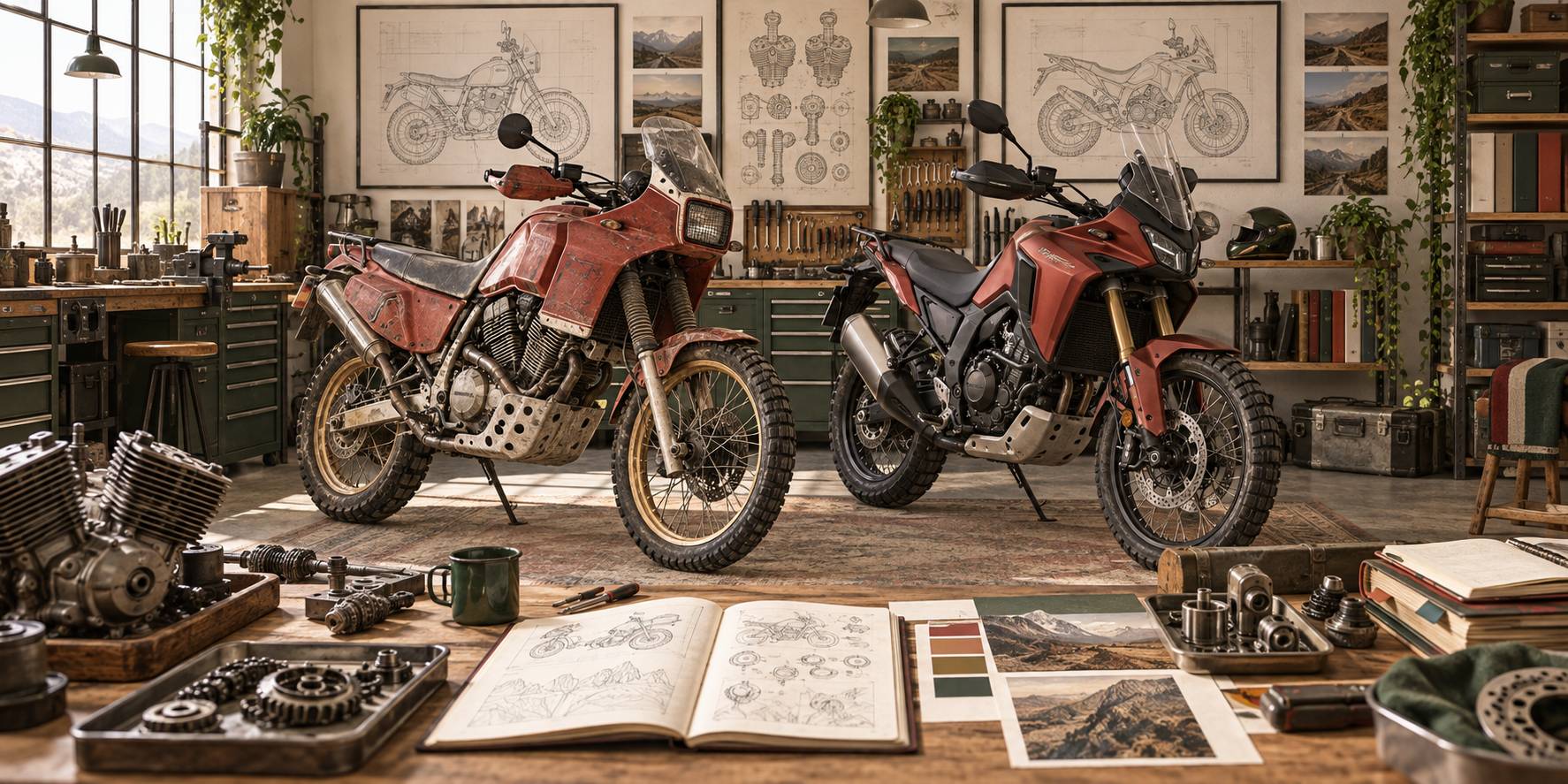 Illustration éditoriale du sujet : Honda Africa Twin : générations, moteur et fiche technique