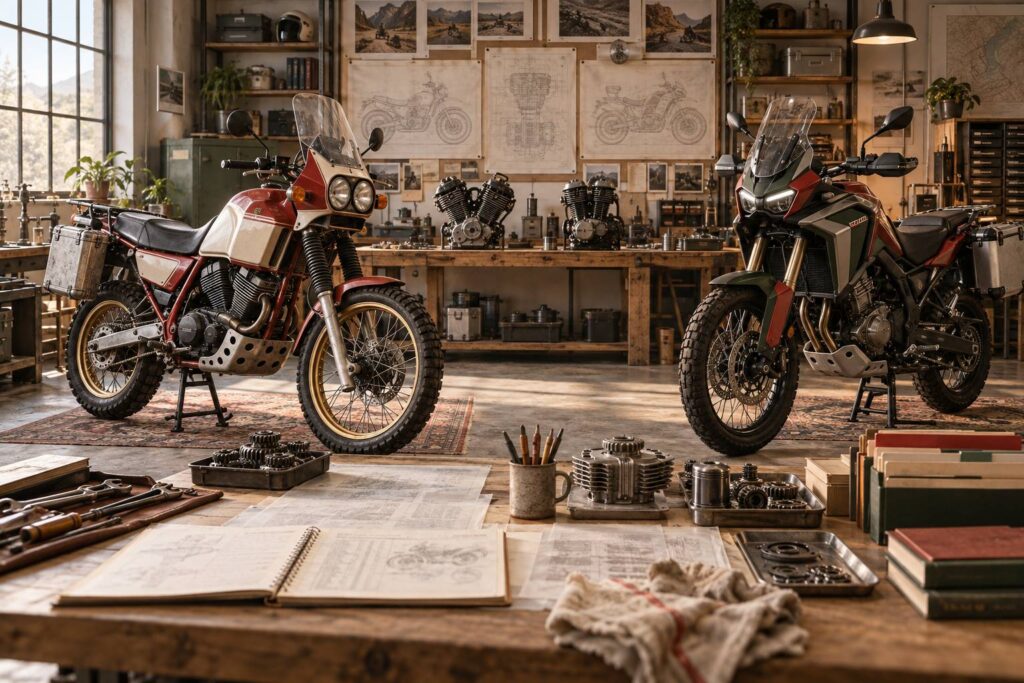 Illustration éditoriale du sujet : Honda Africa Twin : générations, moteur et fiche technique