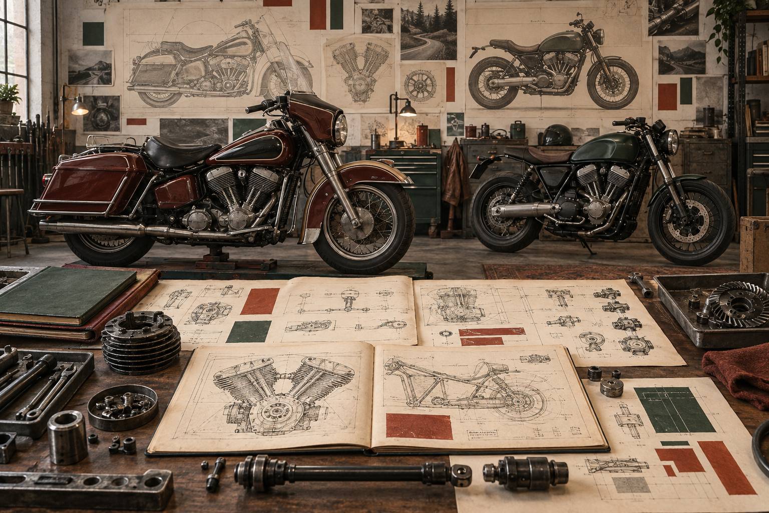 Illustration éditoriale du sujet : Moto Guzzi V7 : histoire, moteur et générations du modèle