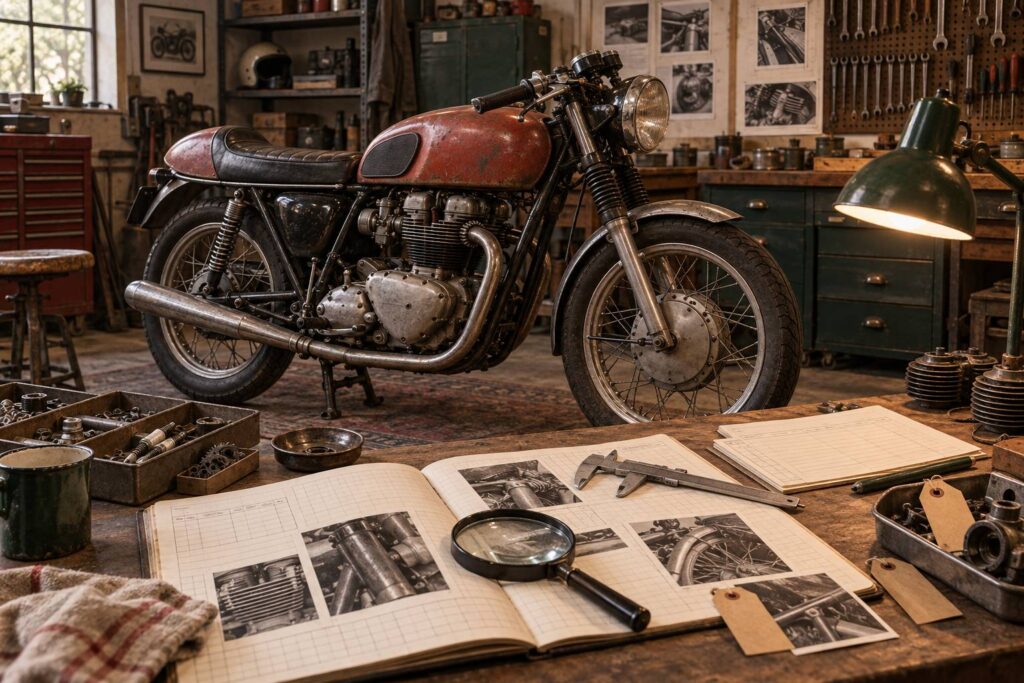 Illustration éditoriale du sujet : Norton Fastback : reconnaître une machine restée d'origine