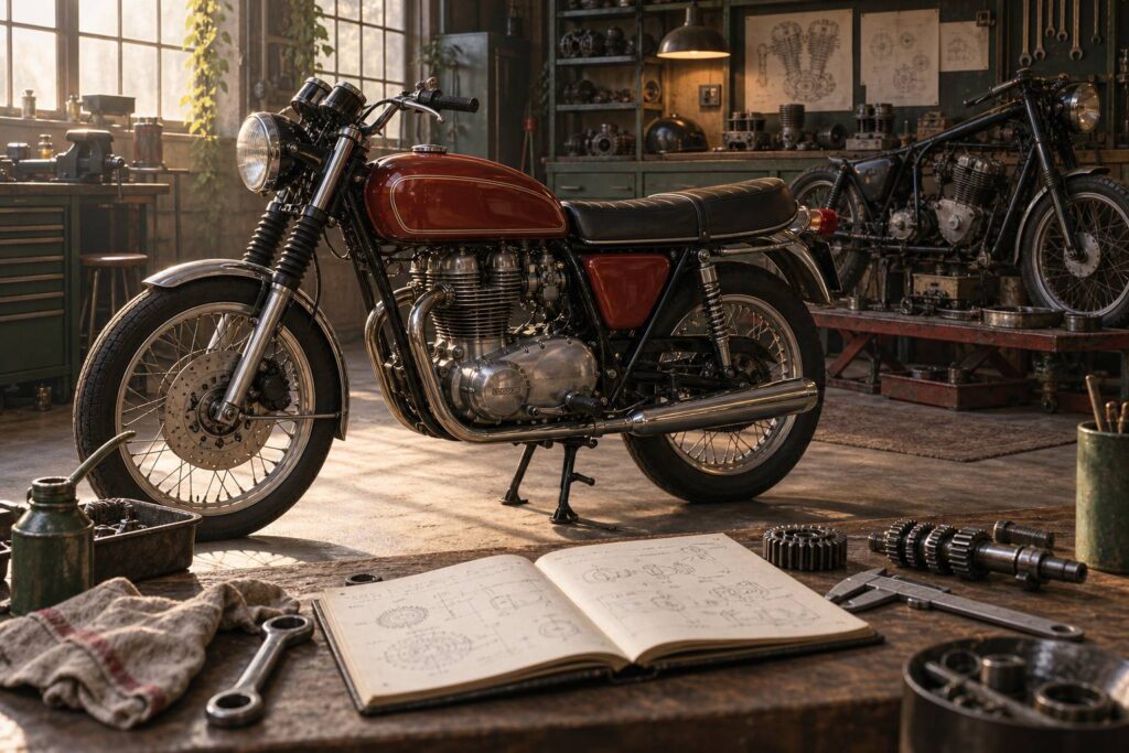 Illustration éditoriale du sujet : Triumph T140 : ce que change vraiment le passage à 750